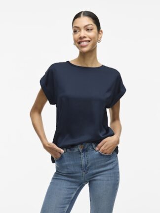 Vielette satin top navy blazer