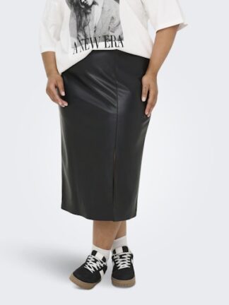 Carheidihanna faux leather skirt black
