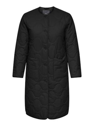 Carsandy quilt long coat black