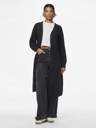 Pcmaggy long knit cardigan black