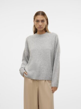 Vmboom o-neck pullover light grey