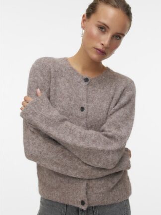 Vmnovah o-neck button cardigan Brown Lentil