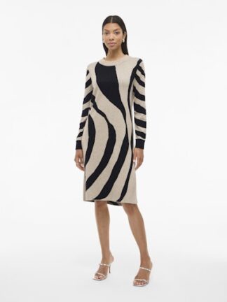 Vitif crewneck knit dress melange/black
