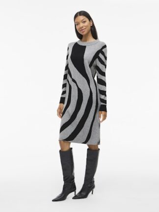 Vitif crewneck knit dress grey/black
