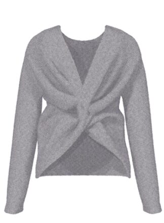 Viosaja knot knit top medium grey