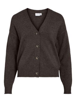 Viril v-neck knit cardigan coffee bean