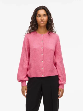Vigladys o-neck knit cardigan pink