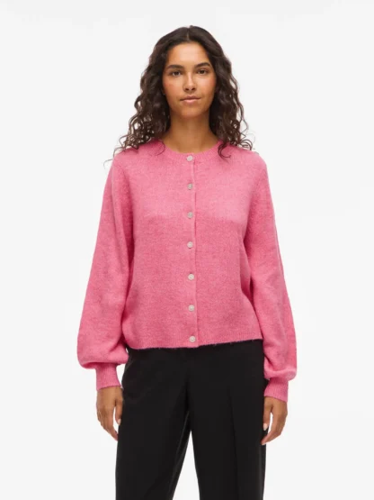 Vigladys o-neck knit cardigan pink