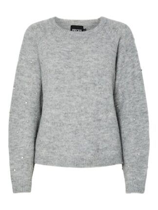 Pcpam o-neck oversize pearl knit grey