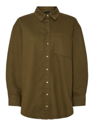 Pcmaisie denim shirt Military Olive