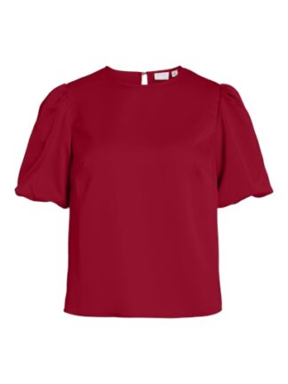 Viellette satin puff top barbados cherry