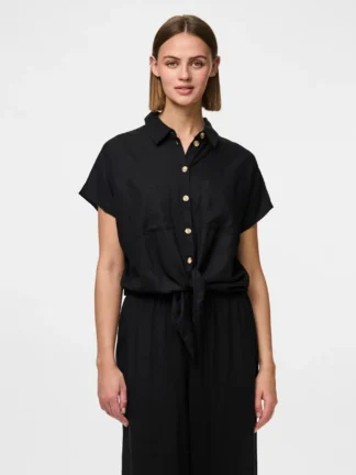 Pcpia tie shirt black