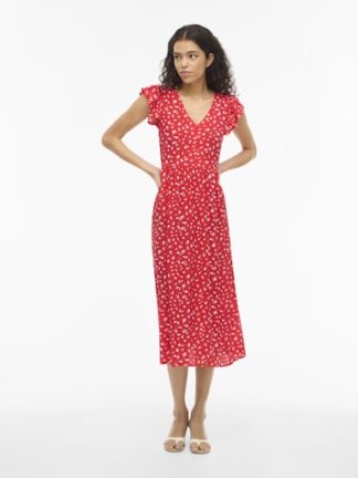 Vihibki v-neck dress hibiscus