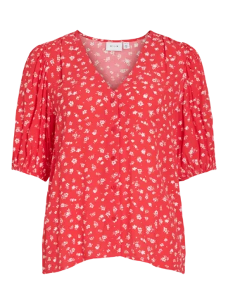 Vihibiki v-neck top hibiscus