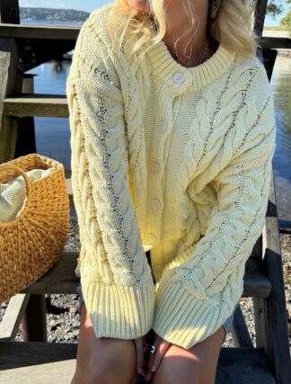 Vmsvea thea o-neck cable cardigan Flan