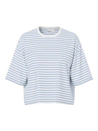 Pcsadie boxy tee Blue
